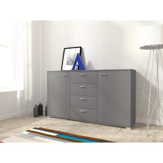 Комод ЕУ / EU 150 2-дверний з 4 шухлядами Графіт 150х40х85 см. 3