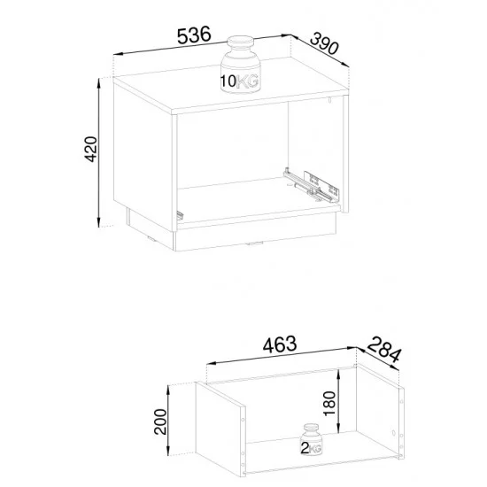 Тумба прикроватная Роял/Royal S54 с 1 ящиком Бежевый Ш53хВ42хГ39 см. 3