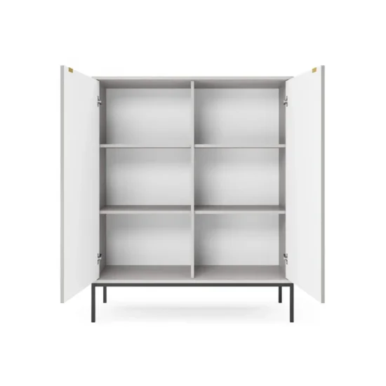 Комод високий Нова / Nova 2-дверний з чорними ніжками K104 Сірий Ш104xВ125 см. 2