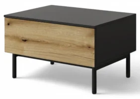 Стол журнальный Ланг/Lang 1S Черный/дуб эвок 80x60x48 см.