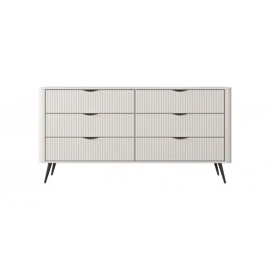 Комод Ланте/Lante с 6 ящиками и черными ножками 6S/163 Беж 163х38х81 см. 4