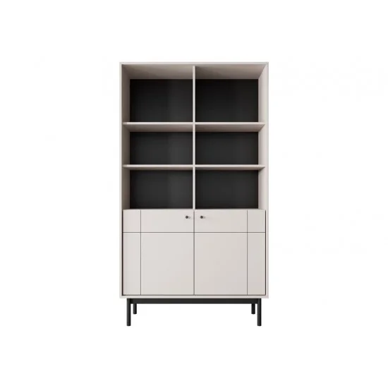 Стеллаж Perfect Home Джапанді / Japandi R104 2-дверный Кашемир 4
