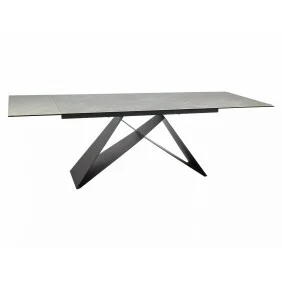 Стол обеденный раскладной WESTIN CERAMIC Крем Diamond Cream / Черный мат (160-240)X90 WESTINKRC160