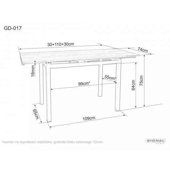 Стол обеденный раскладной GD-017 Орех Винтаж / Черный мат 110(170)X74 GD017OVC110 4