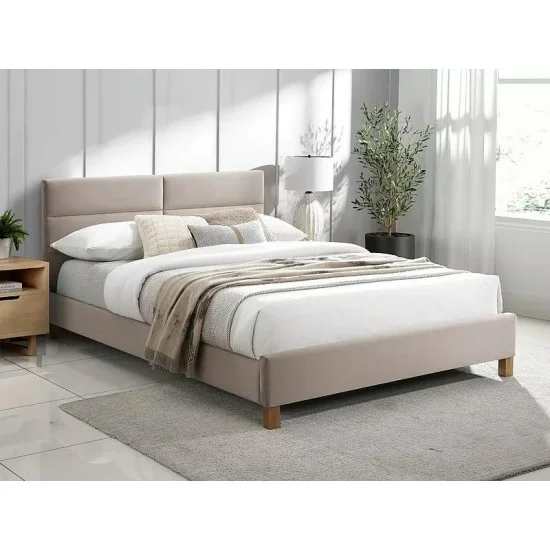 Кровать полуторная SIERRA VELVET 140x200 Бежевый / Дуб TAP. BLUVEL 28 SIERRAV140BED 1
