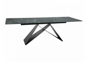 Стол обеденный раскладной WESTIN CERAMIC Морской VERDE ALPI / Черный мат (160-240)X90 WESTINTVC160