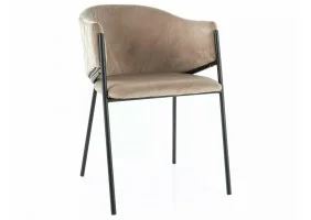 Стул BONO VELVET Черный Стелаж / Бежевый BLUVEL 28 BONOVCBE