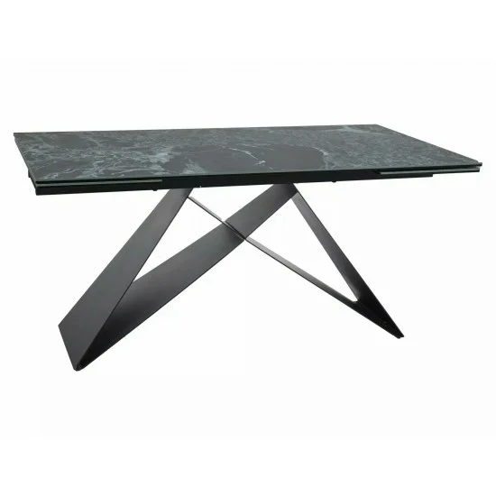 Стол обеденный раскладной WESTIN CERAMIC Морской VERDE ALPI / Черный мат (160-240)X90 WESTINTVC160 2