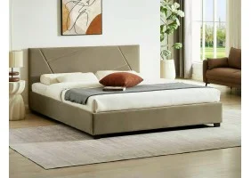 Кровать полуторная COLUMBIA VELVET 140X200 Светло-бежевый BLUVEL 28 COLUMBIAV140BE