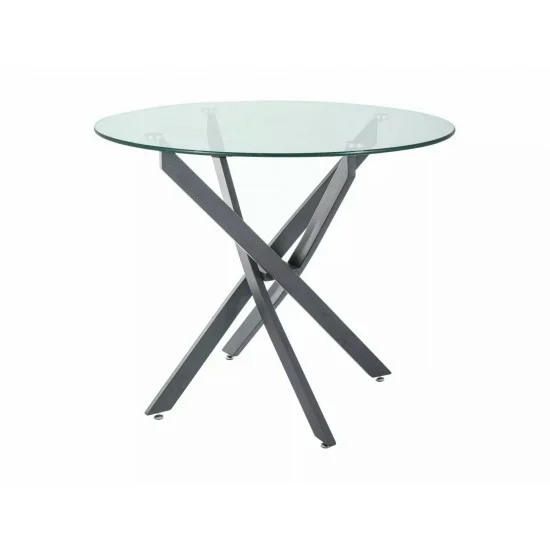 Стол обеденный AGIS Прозрачный / Черный мат Диаметр 90 AGISC 2