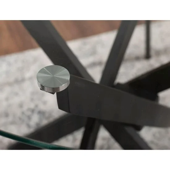 Стол обеденный AGIS Прозрачный / Черный мат Диаметр 90 AGISC 7