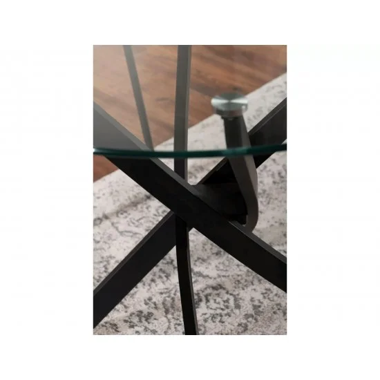 Стол обеденный AGIS Прозрачный / Черный мат Диаметр 90 AGISC 8