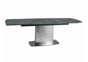 Стіл обідній розкладний MONCLER CERAMIC Морський Verde Alpi / Чорний мат (160-240)X90