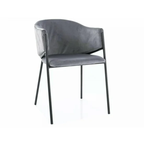Стул BONO VELVET Черный Стелаж / Серый BLUVEL 14 BONOVCSZ 1