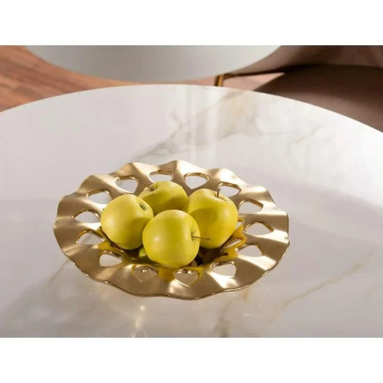 Стол обеденный AZALIA CERAMIC Белый / Золотой Диаметр 90 8