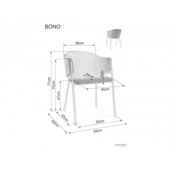 Стул BONO VELVET Черный Стелаж / Серый BLUVEL 14 BONOVCSZ 2