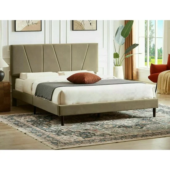 Кровать полуторная SAVANA VELVET 140X200 Бежевый BLUVEL 28 SAVANAV140BE 1