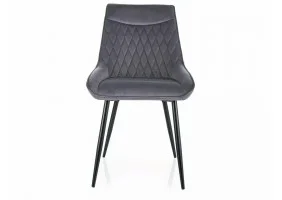 Стул AGAT VELVET Черный Стелаж / Серый BLUVEL 14 AGATVCSZ