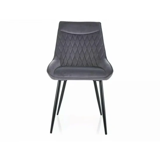 Стул AGAT VELVET Черный Стелаж / Серый BLUVEL 14 AGATVCSZ 1