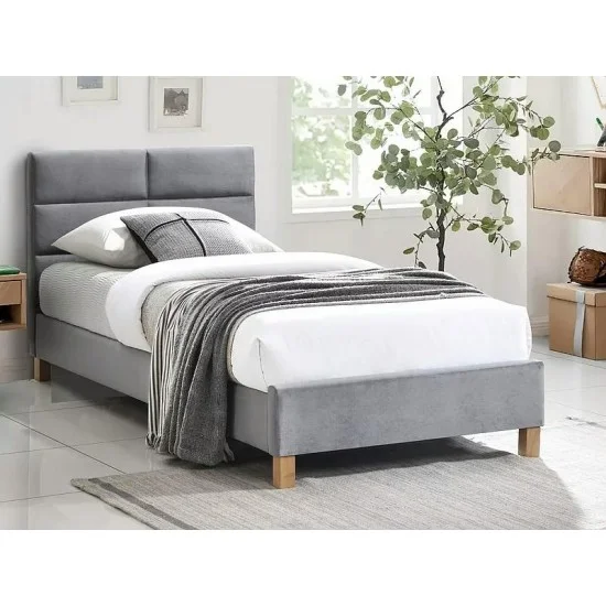 Кровать односпальная SIERRA VELVET 90x200 Серый / Дуб TAP. 150 SIERRAV90SZD 1