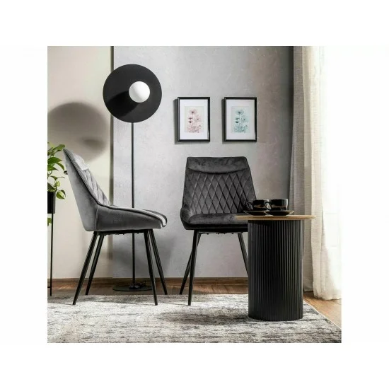 Стул AGAT VELVET Черный Стелаж / Серый BLUVEL 14 AGATVCSZ 6