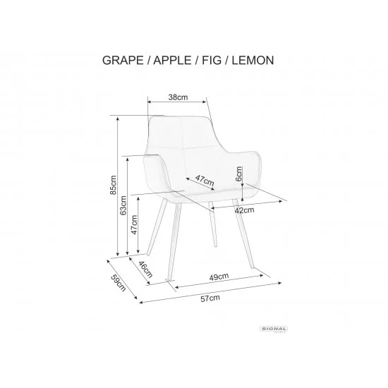 Стілець LEMON VELVET Чорний Стелаж / Чорний BLUVEL 19 LEMONVCC 2