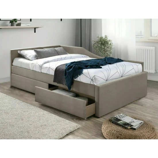 Кровать односпальная ELIOT VELVET 120X200 Светло-бежевый TAP. 228 ELIOTV120CBE 1