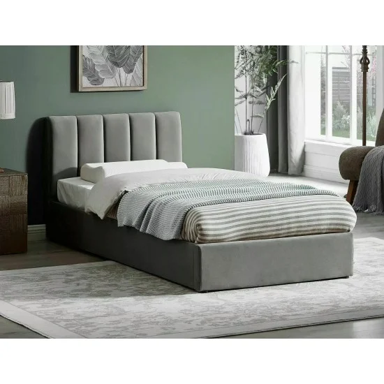 Ліжко односпальне MONTREAL VELVET 90X200 Сірий TAP. 192 MONTREALV90SZ 1