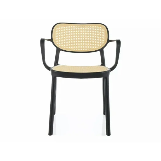 Стул пластиковый садовый BALI II Черный / Эффект Ротанга BALIIICK 2