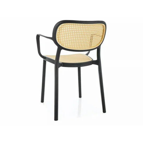 Стул пластиковый садовый BALI II Черный / Эффект Ротанга BALIIICK 3