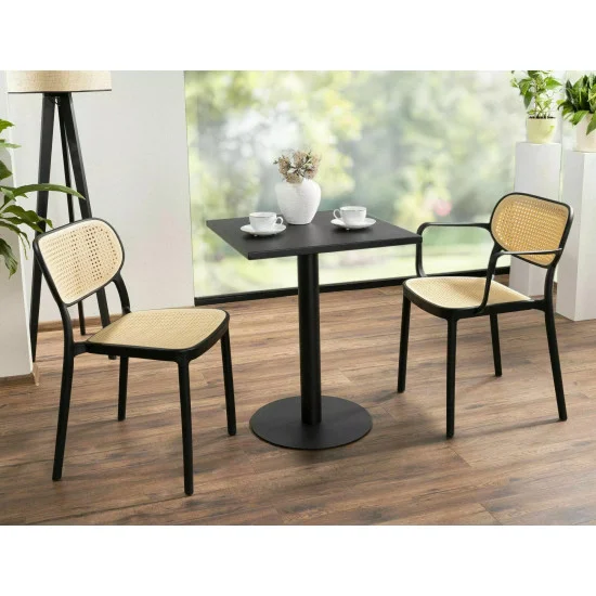 Стул пластиковый садовый BALI II Черный / Эффект Ротанга BALIIICK 6