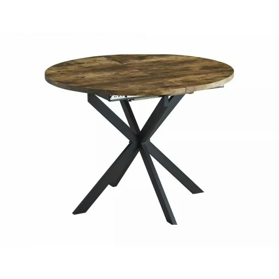 Стол обеденный раскладной GASTON Орех Винтаж / Черный мат Диаметр 100(135)X100 GASTONOVC100 3