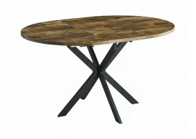 Стол обеденный раскладной GASTON Орех Винтаж / Черный мат Диаметр 100(135)X100 GASTONOVC100
