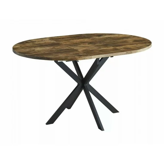 Стол обеденный раскладной GASTON Орех Винтаж / Черный мат Диаметр 100(135)X100 GASTONOVC100 1