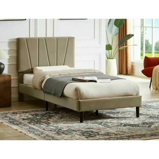 Кровать односпальная SAVANA VELVET 90X200 Бежевый BLUVEL 28 SAVANAV90BE 1
