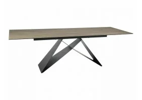 Стіл обідній розкладний WESTIN CERAMIC Світло-Сірий Pietra di Savoia / Чорний мат (160-240)X90 WESTINJBRC160