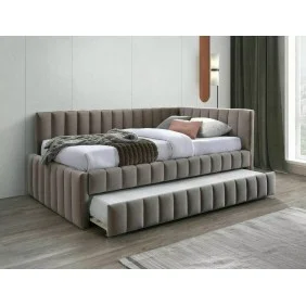 Кровать односпальная ALFIE VELVET 120X200 Светло-бежевый BLUVEL 40 ALFIEV120CBE