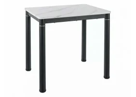 Стол обеденный DAMAR Белый Эффект Мрамора / Черный мат 80X60 DAMARBC80