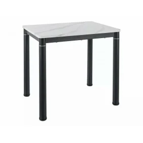 Стол обеденный DAMAR Белый Эффект Мрамора / Черный мат 80X60 DAMARBC80