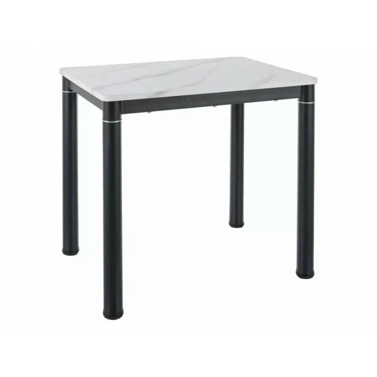 Стол обеденный DAMAR Белый Эффект Мрамора / Черный мат 80X60 DAMARBC80 1