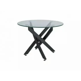 Журнальний столик AGIS A Прозорий / Чорний Діаметр 60x45 AGISAC