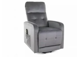 Кресло раскладное реклайнер OTUS II (Функция Пионизации) VELVET Серый BLUVEL 14 OTUSIIVSZ