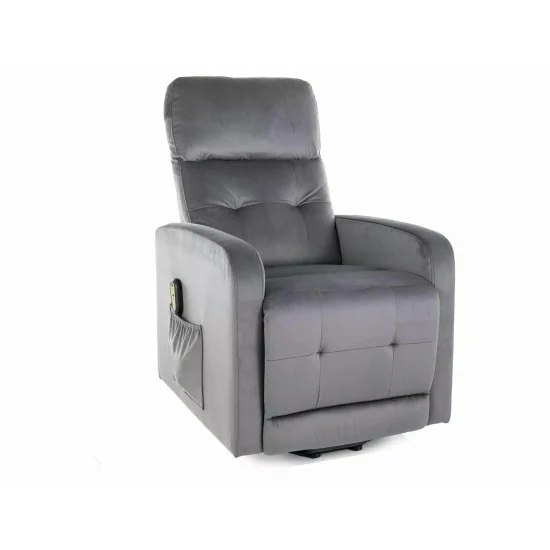 Кресло раскладное реклайнер OTUS II (Функция Пионизации) VELVET Серый BLUVEL 14 OTUSIIVSZ 1