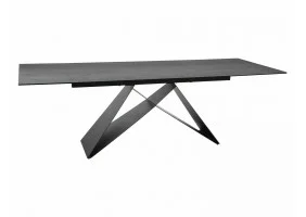 Стол обеденный раскладной WESTIN CERAMIC Серый Эффект Мрамора / Черный мат (160-240)X90 WESTINJSZC160