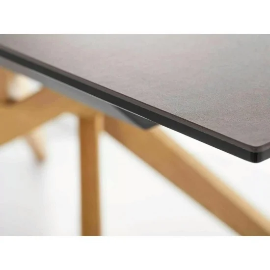 Стіл обідній розкладний LORETO CERAMIC Бронзовий Ossido Bruno / Дуб Діаметр 180(230)X90 LORETOBROD180 5