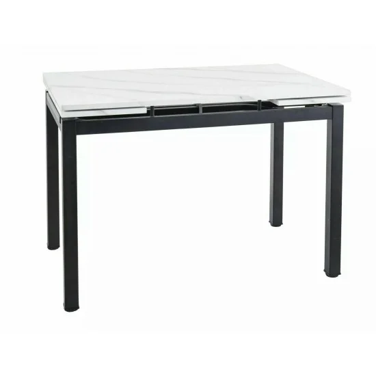 Стіл обідній розкладний GD-017 Білий Ефект Мармуру / Чорний мат 110(170)X74 GD017BC110 5