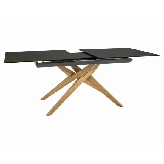 Стіл обідній розкладний LORETO CERAMIC Бронзовий Ossido Bruno / Дуб Діаметр 180(230)X90 LORETOBROD180 3