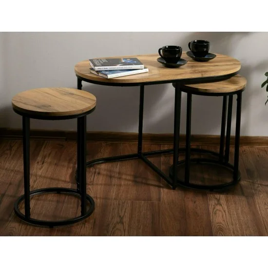 Журнальный столик TWIX Дуб Артизан / Черный (Комплект) TWIXDAC 3