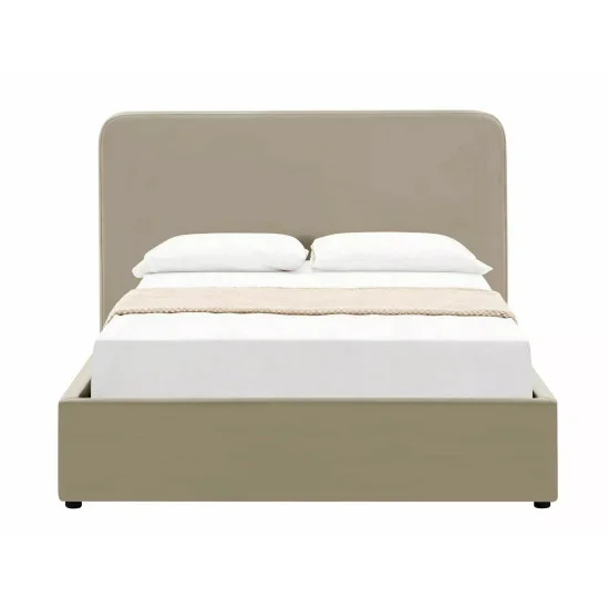 Кровать двухспальная мягкая Lumia Velvet 160×200 Темно-бежевая велюр Bluvel 11