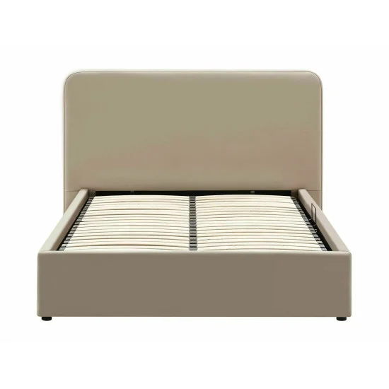 Кровать двухспальная мягкая Lumia Velvet 160×200 Темно-бежевая велюр Bluvel 3